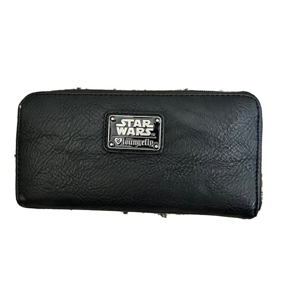 Star Wars Handbags - Loungefly Star Wars Darth Vader Zip Around Wallet Black Denim Dark Side